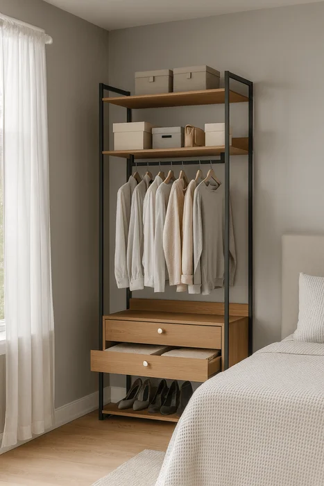 Closet Abierto Modular P47 - Linea Industrial en Madera natural - Roperos y placares, Uruguay | Balton, vista 4