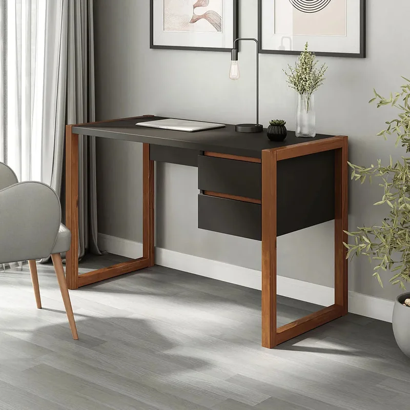 Escritorio con cajones 120cm Atena - Patas en Madera Maciza en Blanco - Escritorios, Uruguay | Balton, vista 10