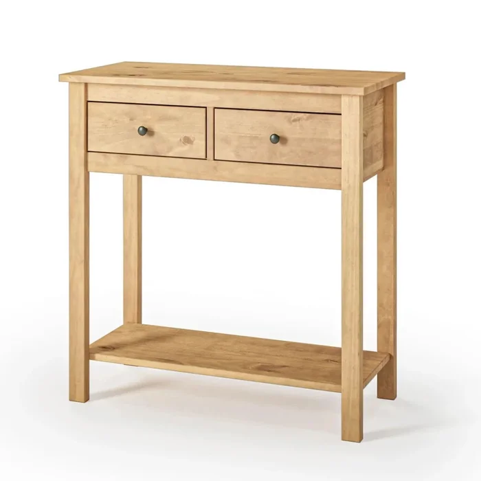 Mesa De Arrime Aparador 2 Cajónes - Línea Maden - Marrón en Blanco - Mesas de arrimo, Uruguay | Ecowood, vista 3