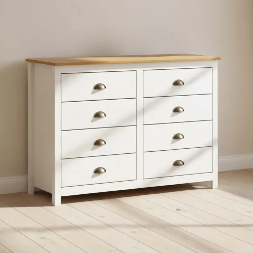 Cómoda Pino Natural-beige Topazio en Blanco - Cómodas, Uruguay | Divino