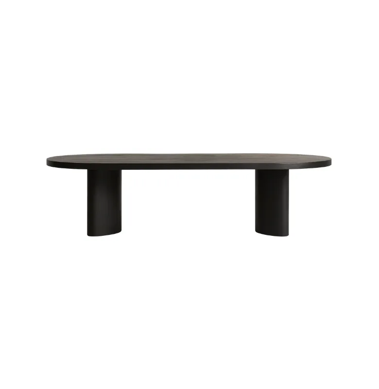 MESA COMEDOR OSIM OVAL TEKA NEGRA en Negro - Mesas de comedor, Uruguay | Masinfinito Casa