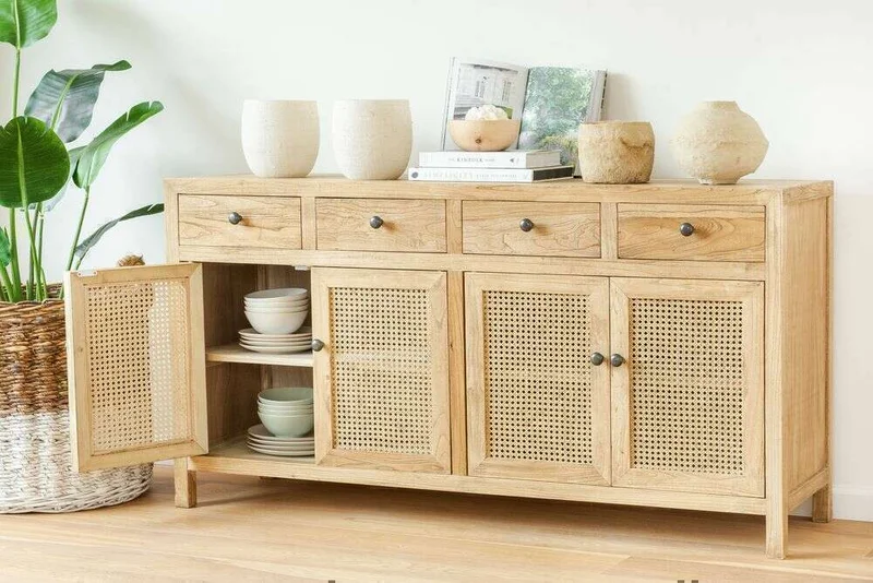 APARADOR BALI - OLMO Y ESTERILLA - 1.60 MTS en Madera natural - Bibliotecas, Uruguay | La Iberica, vista 12