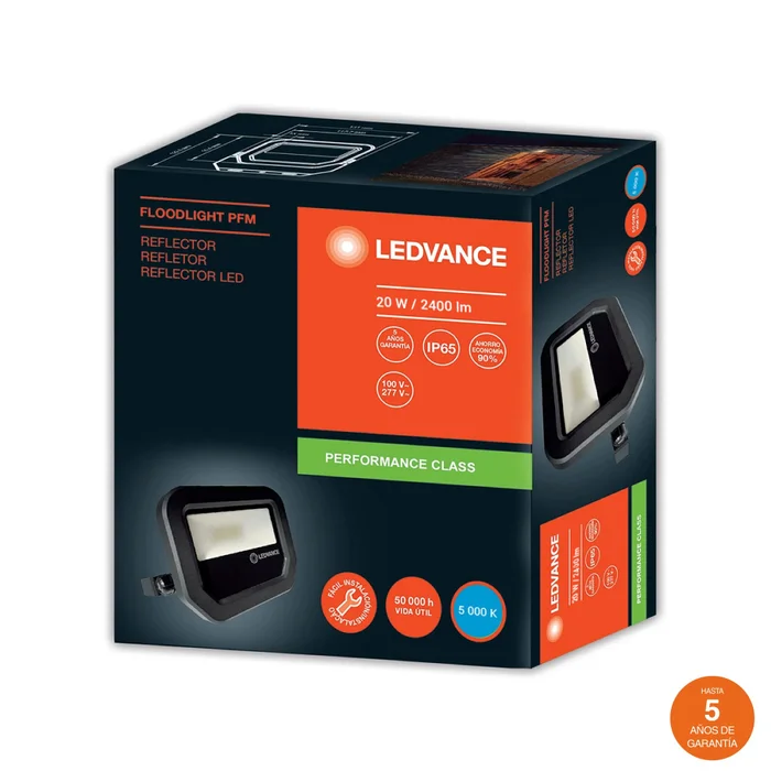 Proyector LED LEDVANCE OSRAM 20W Luz Fría en Negro - Lámparas colgantes, Uruguay | Serlux, vista 2