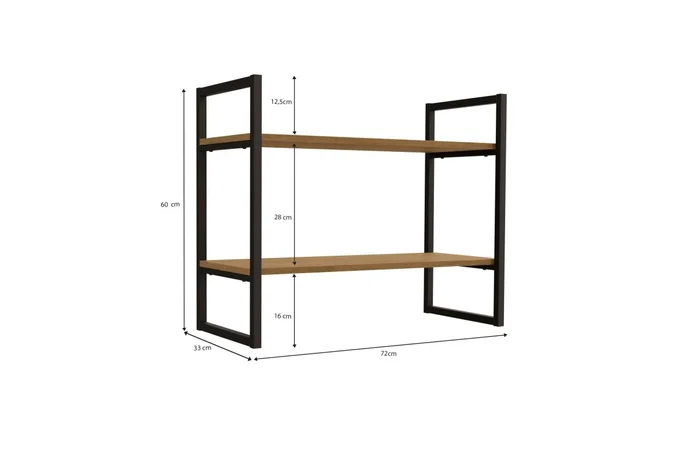 ESTANTERIA BAJA DE PARED REPISA LINEA INDUSTRIAL HIERRO en Madera natural - Bibliotecas, Uruguay | Balton, vista 5