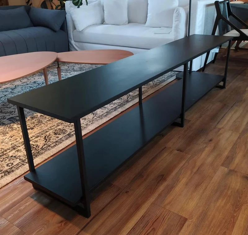 RACK ABRUZZO NEGRO 220X40X50H CM en Negro - Muebles para TV, Uruguay | Vinibel, vista 4