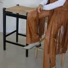 Banqueta de barra en madera teca y fibra en Negro - Butacas, banquetas y puffs, Uruguay | Entrecasa, vista 4 de 5