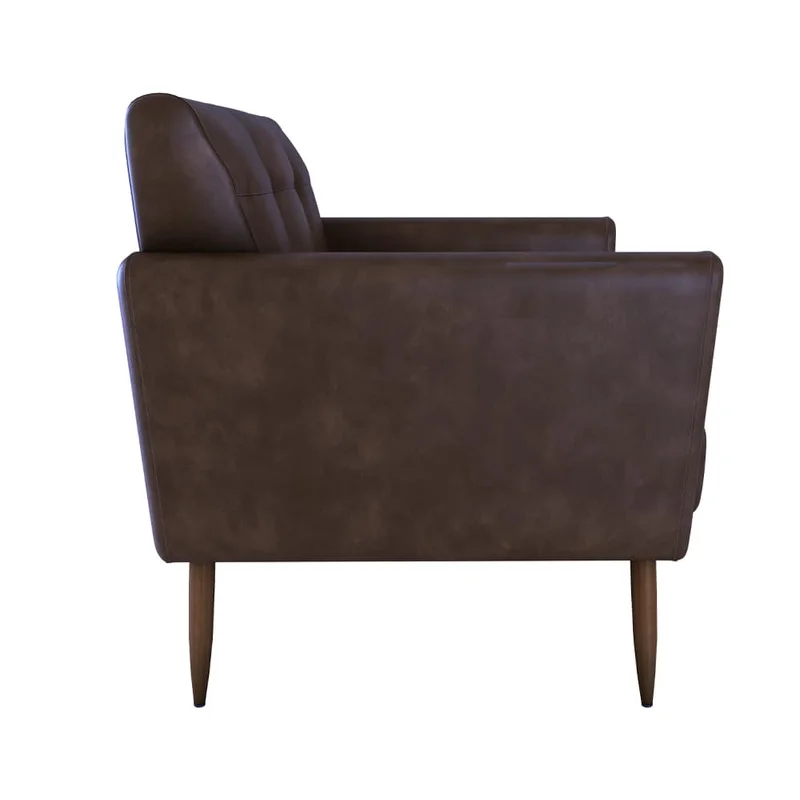 Butaca Poltrona Tapizada Cuertina Pu Patas De Madera - Butacas, banquetas y puffs, Uruguay | Lais Muebles, vista 3