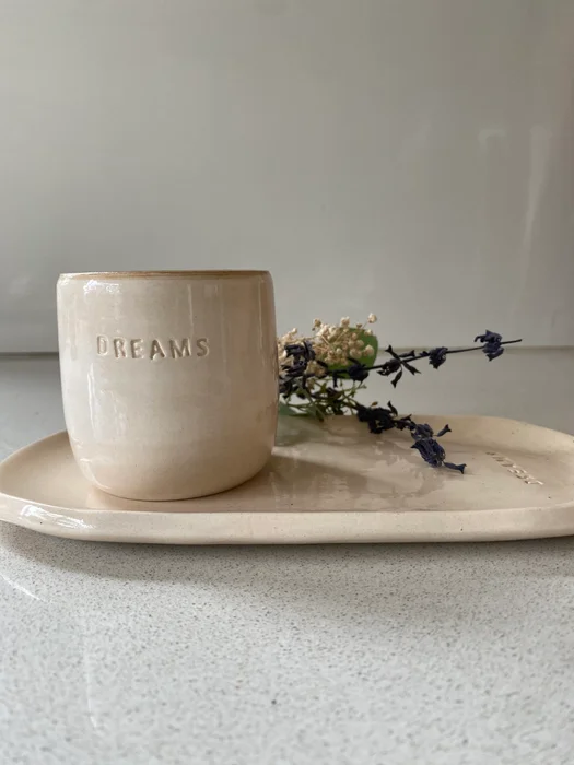 Set vaso y plato ovalado en cerámica en Beige - Decoración, Uruguay | Dreams On Time, vista 15