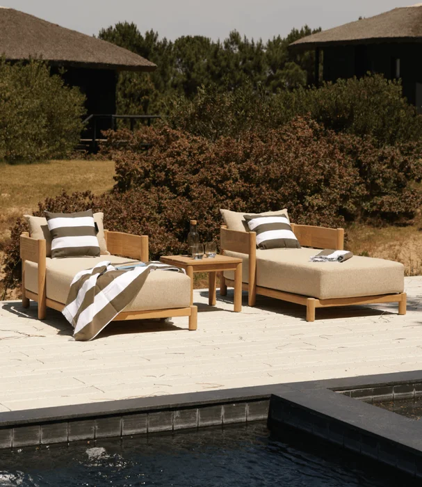 CAMASTRO LARA OUTDOOR TEKA CON ALMOHADONES 175X89 en Beige - Muebles para el exterior, Uruguay | Masinfinito Casa, vista 2