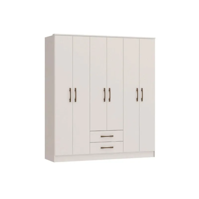 Ropero Pequim 6 Puertas Blanco Mdp en Blanco - Roperos y placares, Uruguay | Albanés