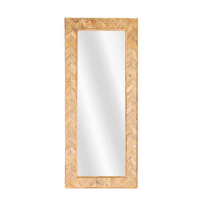 Espejo De Pared Madera-de-mango Marron Rectangular Akira en Marrón - Espejos, Uruguay | Divino
