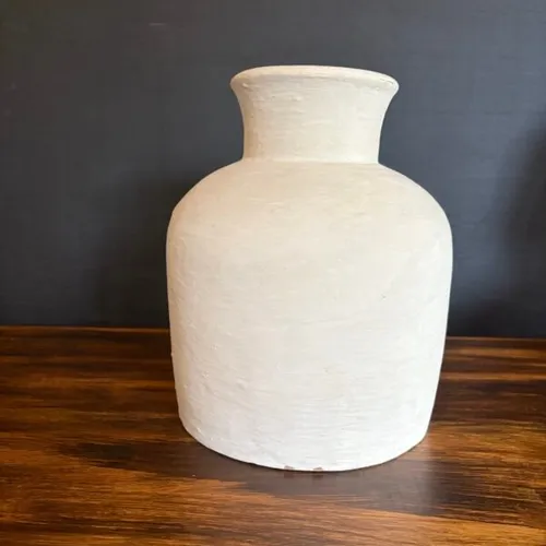 Jarrón artesanal Batu en Blanco - Decoración, Uruguay | Balihai