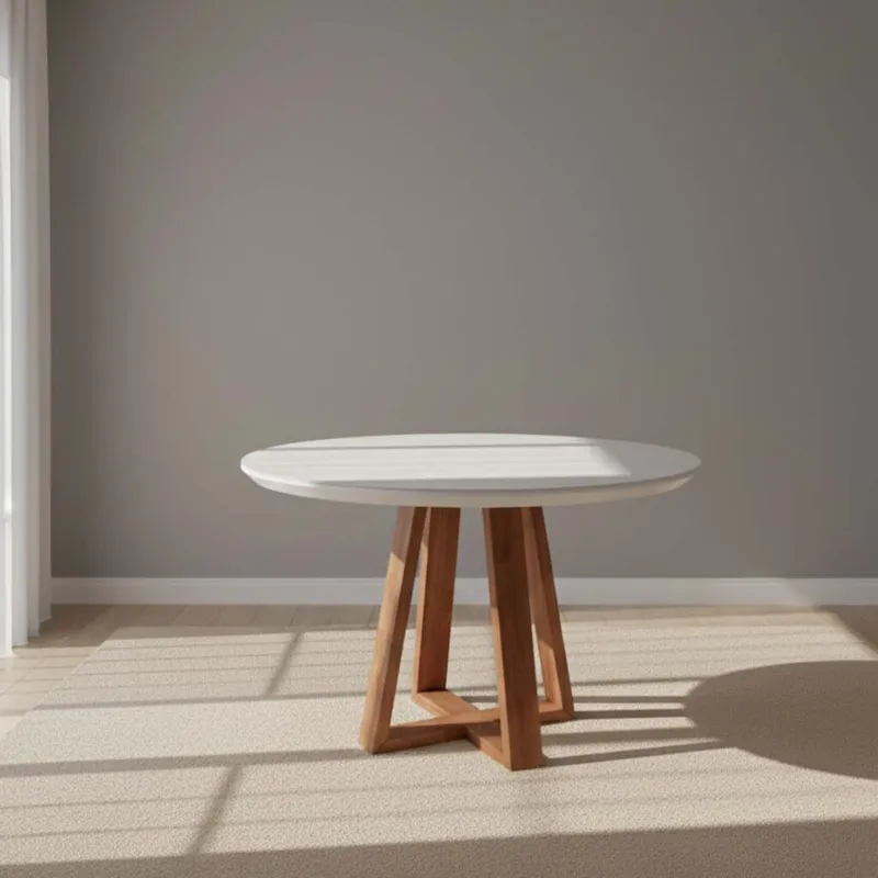 Mesa De Comedor Mdf-y-madera Blanco Bennett en Blanco - Mesas de comedor, Uruguay | Divino