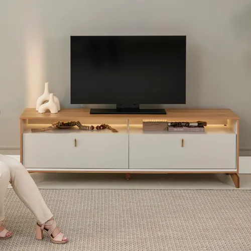 Rack para tv Dubai 180cm con Led - Patas en madera maciza - Muebles para TV, Uruguay | Balton