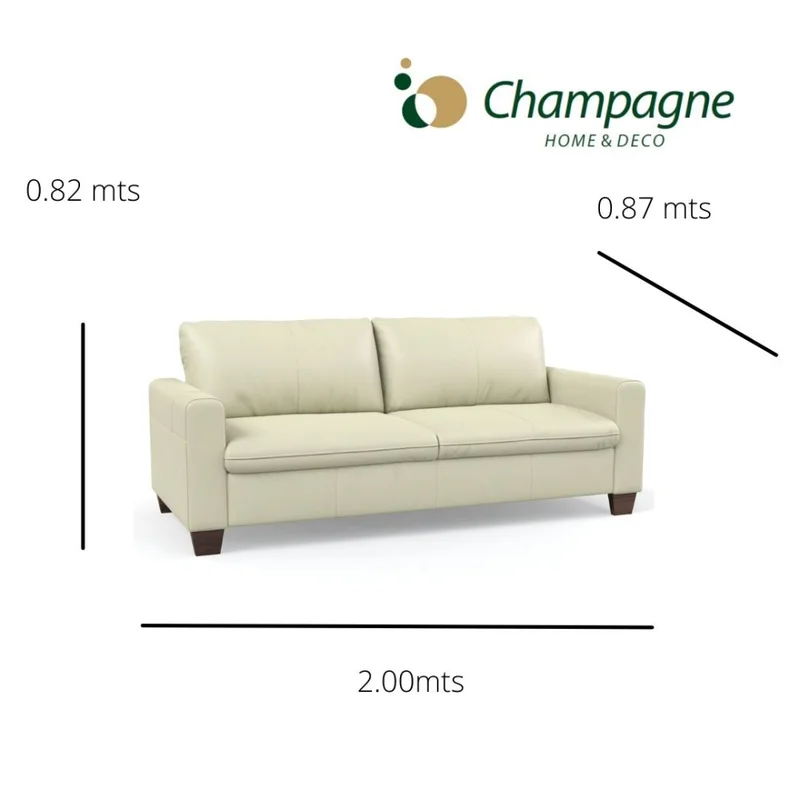 SOFA 100% CUERO - MODELO BLANC - 3 CUERPOS - MARRON en Marrón - Sillones y sofás, Uruguay | Champagne Home, vista 3