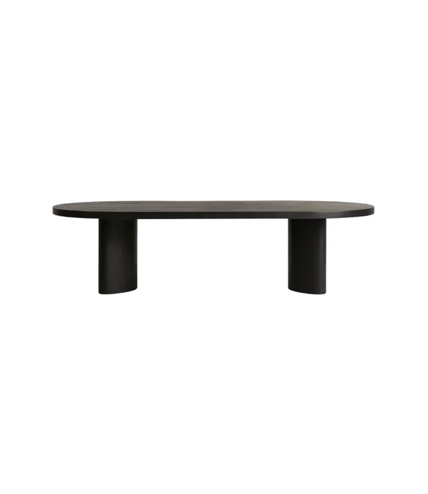 MESA COMEDOR OSIM OVAL TEKA NEGRA en Negro - Mesas de comedor, Uruguay | Más Infinito Casa
