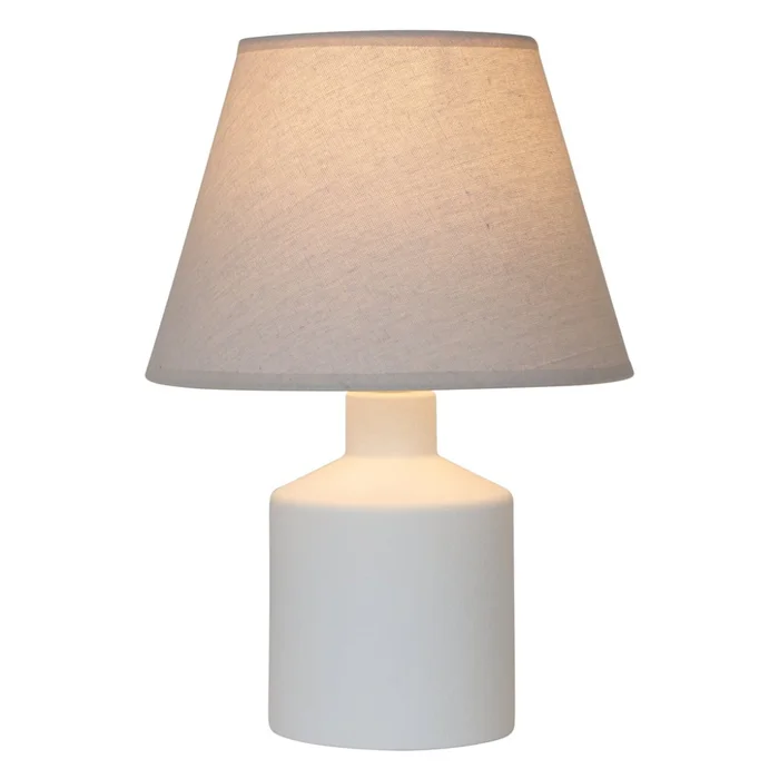LAMPARA DE MESA CERAMICA D30x43CM LISO BLANCO en Blanco - Lámparas de mesa, Uruguay | Koz