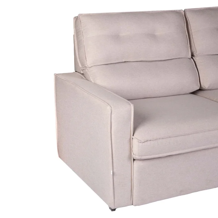 Sofa Retractil 2 Cuerpos Tela Natural-beige Ambar Beige en Beige - Sillones y sofás, Uruguay | Divino, vista 6