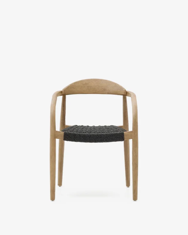 Silla Nina madera maciza - de acacia y cuerda negro en Negro - Sillas, Uruguay | Kavehome, vista 7