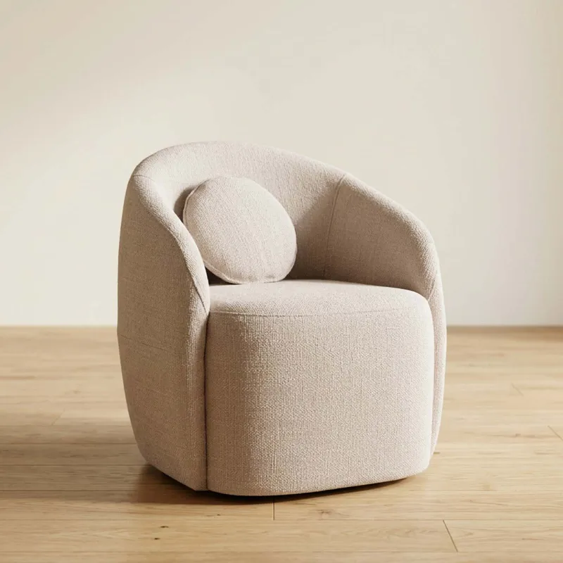 Butaca Giratoria Tela Natural-beige Paris Beige en Beige - Butacas, banquetas y puffs, Uruguay | Divino