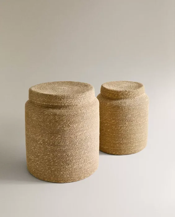 CESTA SEAGRASS TAPA en Beige - Canastos, Uruguay | Zara Home, vista 2