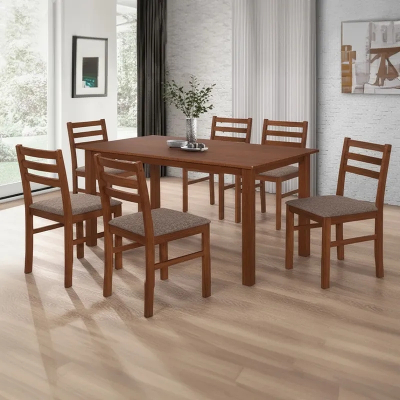 Juego de Comedor 6 sillas - New Starter - Natural en Madera natural - Mesas de comedor, Uruguay | Rústico Hogar