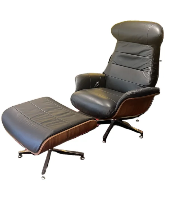 POLTRONA RECLINABLE PAIGE- 100% CUERO - NEGRO - PRODUCTO CON DETALLES - en Negro - Butacas, banquetas y puffs, Uruguay | Champagne Home, vista 3