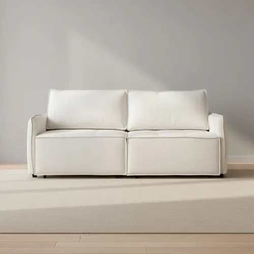 Sofá Cama Tela Natural-beige Divino Natural en Madera natural - Sillones y sofás, Uruguay | Divino