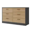 Cómoda 6 Cajones Mdf Negro Venetto Ii en NEGRO/NATURAL - Cómodas, Uruguay | Divino, vista 2 de 3