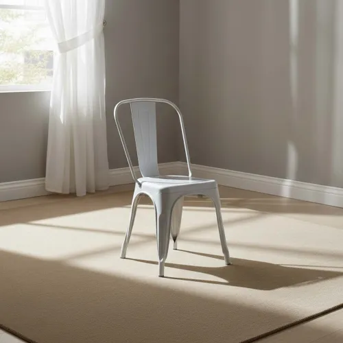 Silla De Comedor Cy-20002 Metal Blanco Estilo Tolix en Blanco - Sillas, Uruguay | Divino
