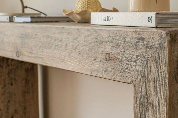 MESA DE ARRIMO / CONSOLA TAURET GRIS - 1.80 MTS en Madera natural - Bibliotecas, Uruguay | La Iberica, vista 6
