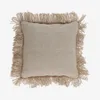 Almohadón Delcie de algodón beige con flecos de yute de 45 x 45 cm en Beige - Textiles, Uruguay | Kavehome, vista 1 de 3