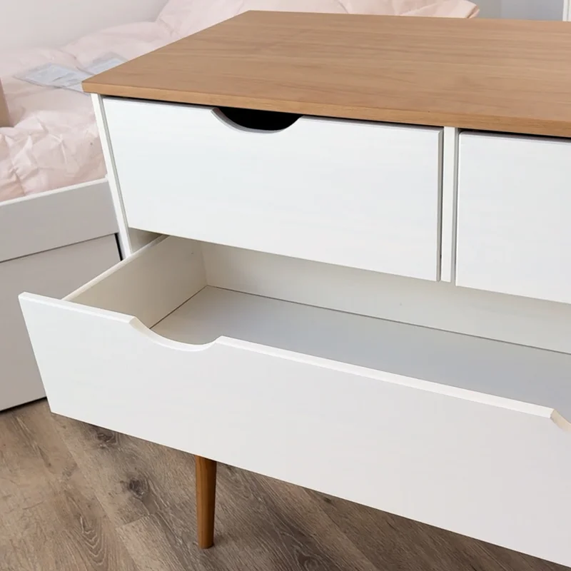 Cómoda 4 Cajones - Línea Praga - Roble/Blanco en Blanco - Cómodas, Uruguay | Ecowood, vista 6