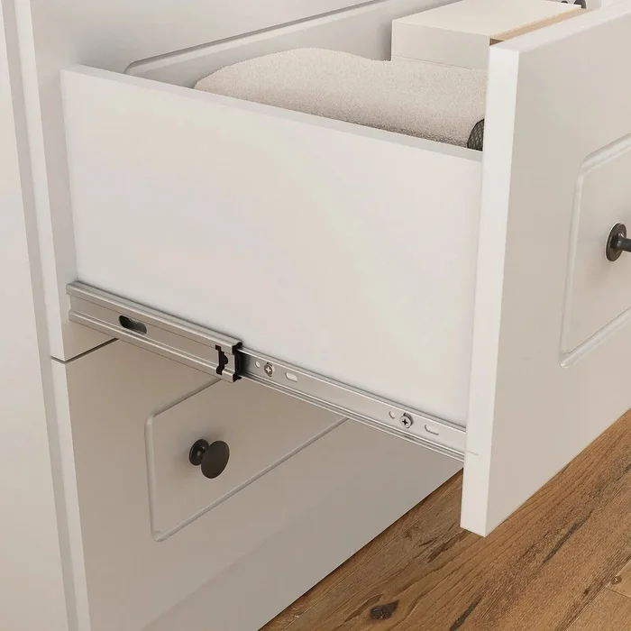 Mesa de luz Americana Plus - 2 Cajones - Blanco en Blanco - Mesas de luz, Uruguay | Rústico Hogar, vista 4