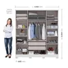 Ropero Armario Monaco 4 Puertas 2 Cajones 1 Perchero y Estantería - Blanco - Roperos y placares, Uruguay | Mulata, vista 9 de 9