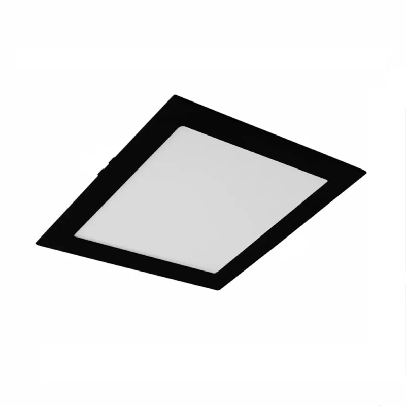 Panel LED Cuadrado de Empotrar 18W Negro Luz Cálida en Negro - Lámparas colgantes, Uruguay | Serlux