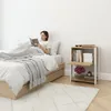 Mesa de Luz Noche Rivoli - Puerta Batiente y Estante Inferior - 45x60cm - Miel / Blanco en Multicolor - Respaldos de cama, Uruguay | Mulata, vista 4 de 6