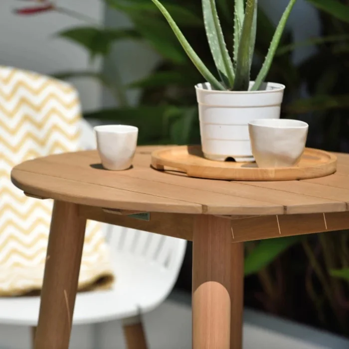 Mesa Redonda Exterior - Santorini - 66cm en Madera natural - Mesas de comedor, Uruguay | Ecowood, vista 3