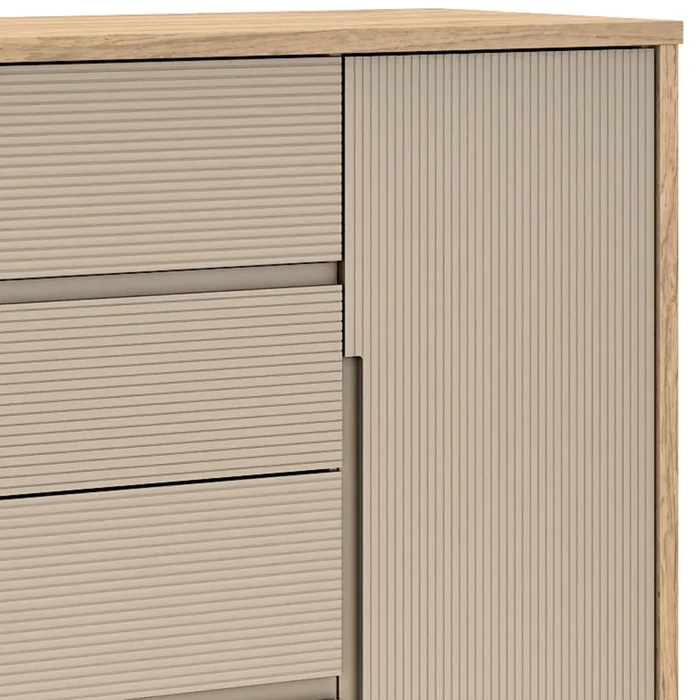 Cómoda Zapatera Nordik - 4 cajones 1 puerta - Text en Beige - Cómodas, Uruguay | Ecowood, vista 2