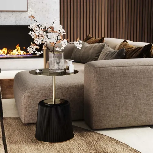 MESA AUXILIAR ENDLESS VEGAS Negro CIRCULAR - Mesas de comedor, Uruguay | Viasono