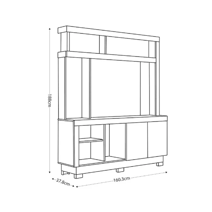 Rack Modular Tv 2 Puertas Con Patas Hasta 50 Pulgadas Valenca en Blanco - Muebles para TV, Uruguay | Soy Hogar, vista 7