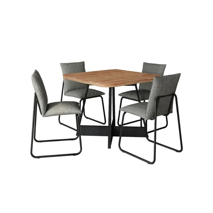 Juego de Comedor Atria Cuadrada 4 Sillas en Marrón - Mesas de comedor, Uruguay | Rústico Hogar
