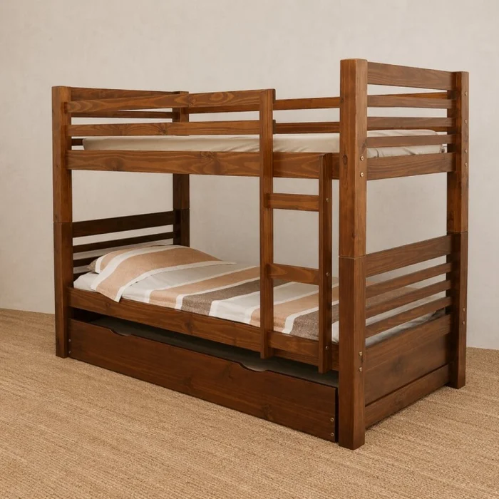Cama Cucheta Con Auxiliar Vermont en Marrón - Dormitorio, Uruguay | Aihaus