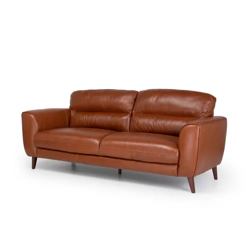 Sofá Valentino - Cuero Básico - 3 cuerpos - 457 (Brandy) en Marrón - Sillones y sofás, Uruguay | NYR
