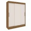 Ropero Placard 3 Puertas Corredizas 2 Cajones Dormitorio en Blanco/Nogueira- Blanco - Mesas de comedor, Uruguay | Soy Hogar, vista 2 de 4