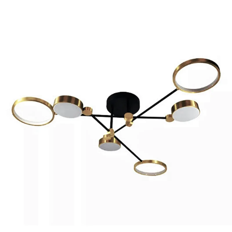 Luminaria techo led 6 aros 60W dorado en Dorado - Lámparas colgantes, Uruguay | Decotech, vista 3