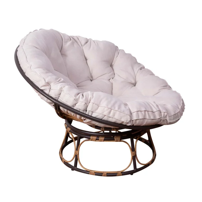Butaca Rattan-sintetico-y-acero Natural-beige Moon en Beige - Muebles para el exterior, Uruguay | Divino, vista 3