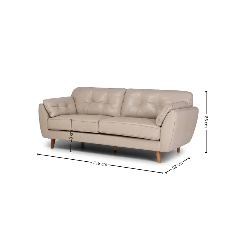 Sofá Defender - Cuero Básico - 3 cuerpos - 519 (Beige) en Beige - Sillones y sofás, Uruguay | Nyr, vista 4