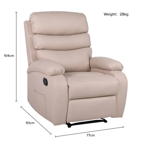 Sillon reclinable 1 cuerpo - Beige en Beige - Sillones y sofás, Uruguay | La Cueva Muebles, vista 12
