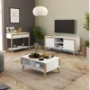 Rack de TV Combinado Madera 2 Puertas Blanco/Miel - Muebles para TV, Uruguay | Que Sal Muebleria, vista 5 de 6